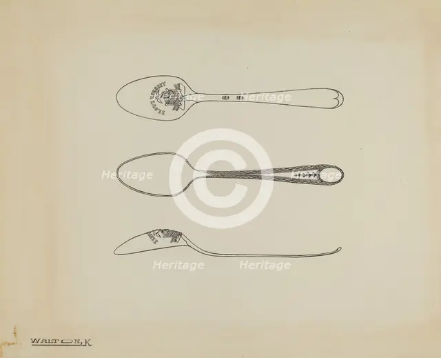 Silver Teaspoon, c. 1938. Creator: Kalamian Walton.