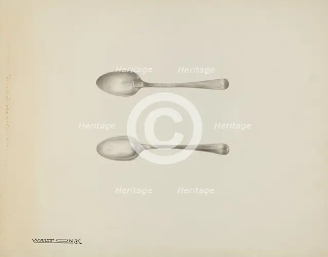Silver Teaspoon, c. 1939. Creator: Kalamian Walton.