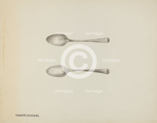 Silver Teaspoon, c. 1939. Creator: Kalamian Walton.