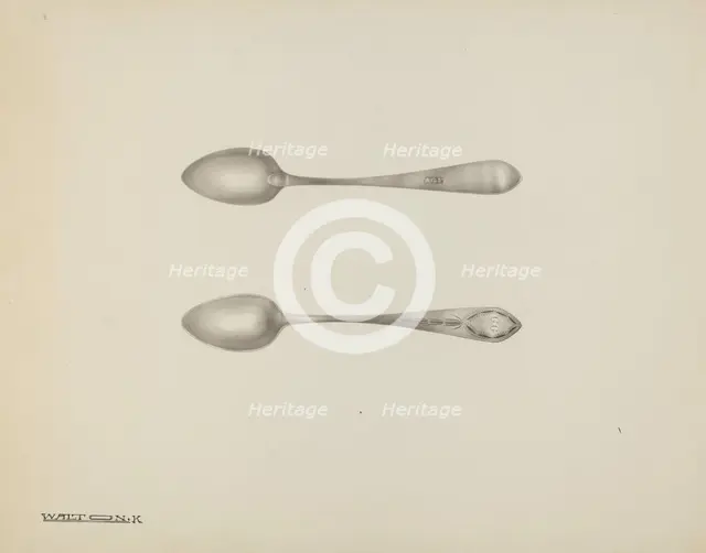 Silver Teaspoon, c. 1939. Creator: Kalamian Walton.