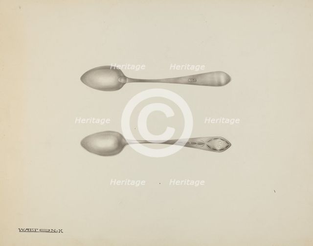 Silver Teaspoon, c. 1939. Creator: Kalamian Walton.
