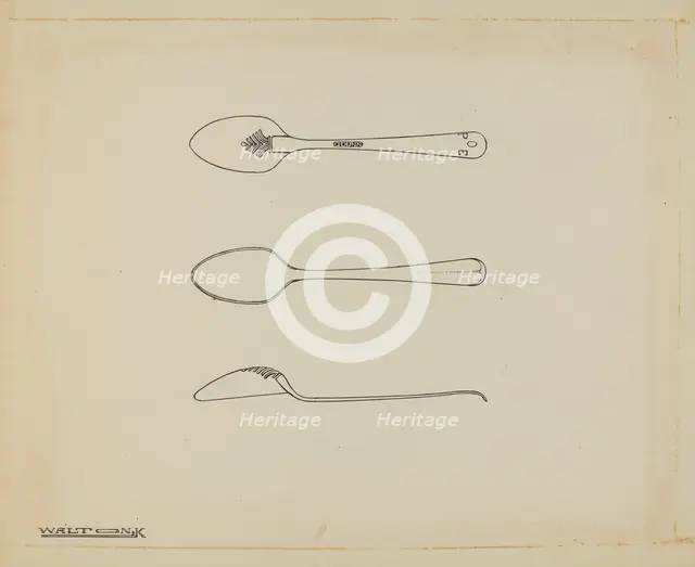 Silver Teaspoon, c. 1939. Creator: Kalamian Walton.