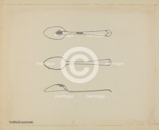 Silver Teaspoon, c. 1939. Creator: Kalamian Walton.