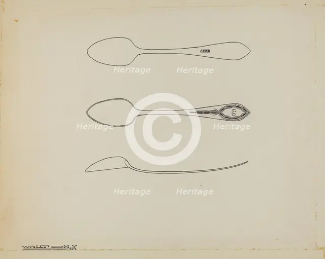 Silver Teaspoon, c. 1939. Creator: Kalamian Walton.