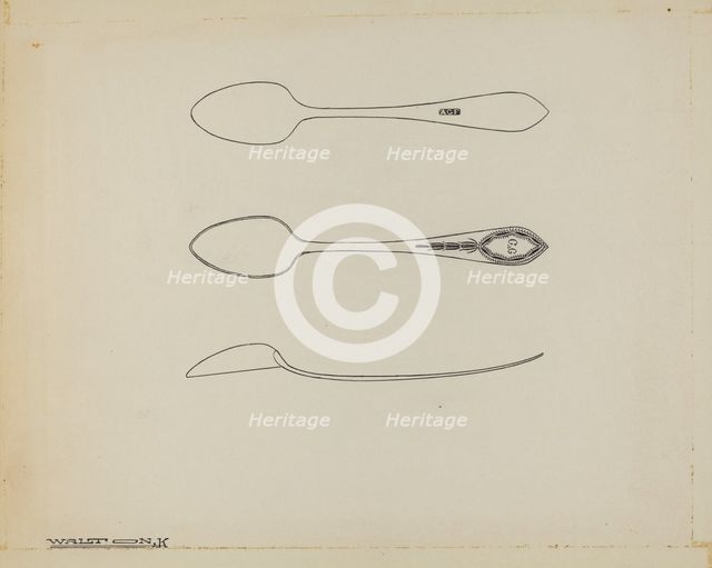 Silver Teaspoon, c. 1939. Creator: Kalamian Walton.