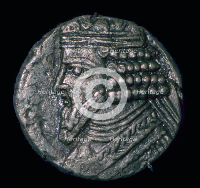 Silver tetradrachm of King Gotarzes II of Parthia (ruled 41 to 51), 1st century. Artist: Unknown