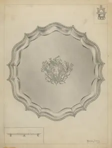 Silver Tray, 1935/1942. Creator: Michael Fenga