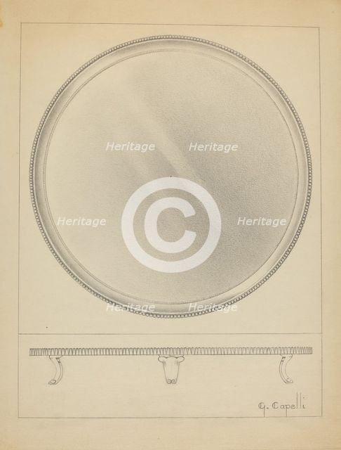 Silver Tray, c. 1936. Creator: Giacinto Capelli.
