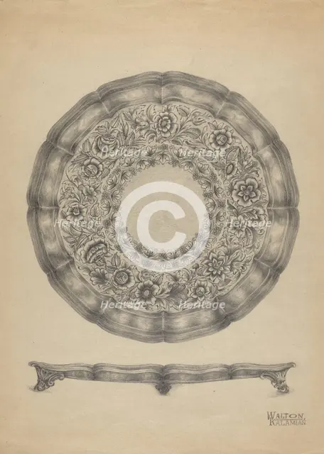 Silver Tray, c. 1936. Creator: Kalamian Walton.