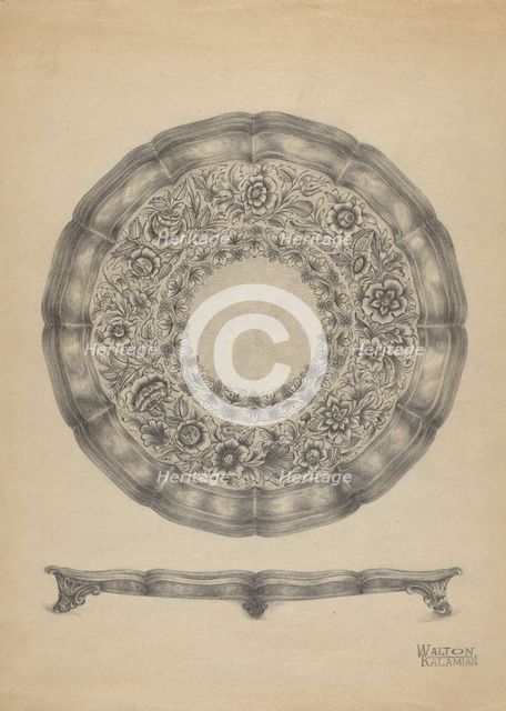 Silver Tray, c. 1936. Creator: Kalamian Walton.