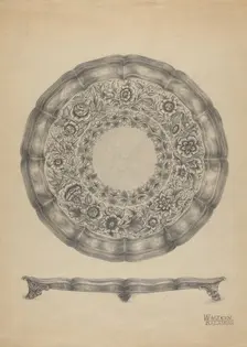 Silver Tray, c. 1936. Creator: Kalamian Walton