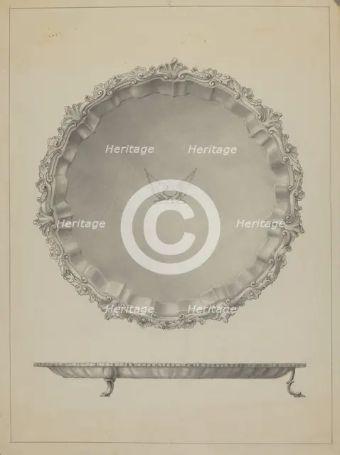 Silver Tray, c. 1936. Creator: Simon Weiss.