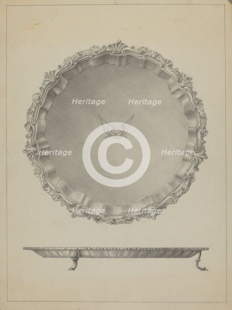 Silver Tray, c. 1936. Creator: Simon Weiss.