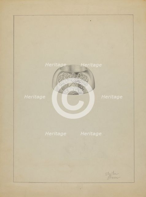 Silver Trencher Salt, c. 1936. Creator: Clayton Braun.