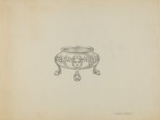 Silver Trencher Salt, c. 1936. Creator: Eugene La Foret