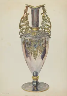 Silver Vase of "Blue" Silver, c. 1938. Creator: Frank M Keane