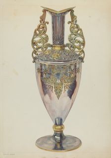 Silver Vase of "Blue" Silver, c. 1938. Creator: Frank M Keane