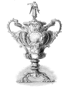 Silver vase presented to Sir R. Sale, 1845. Creator: Unknown