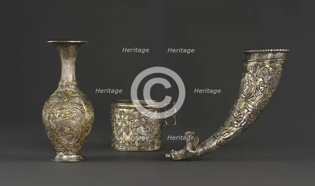 Silver Vessels, c. 700. Creator: Unknown.