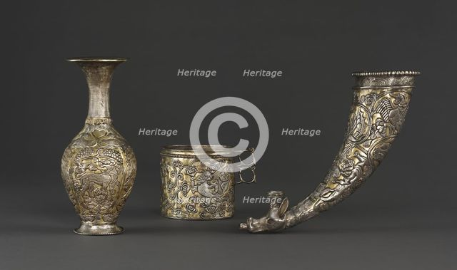 Silver Vessels, c. 700. Creator: Unknown.