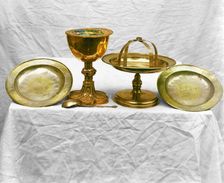 Silver vessels, in the vestry of the Ipatievsky Monastery, Kostroma, 1911. Creator: Sergey Mikhaylovich Prokudin-Gorsky