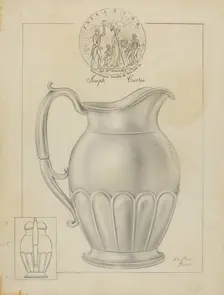 Silver Water Pitcher, c. 1936. Creator: Clayton Braun