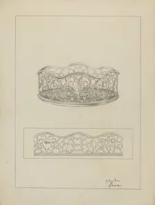 Silver Wine Coasters, c. 1936. Creator: Clayton Braun
