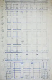 Silversmith Building, Chicago, Illinois, Elevation, 1896. Creator: Daniel Burnham