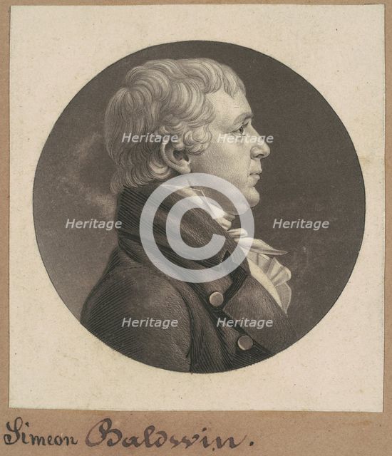 Simeon Baldwin, 1807. Creator: Charles Balthazar Julien Févret de Saint-Mémin.