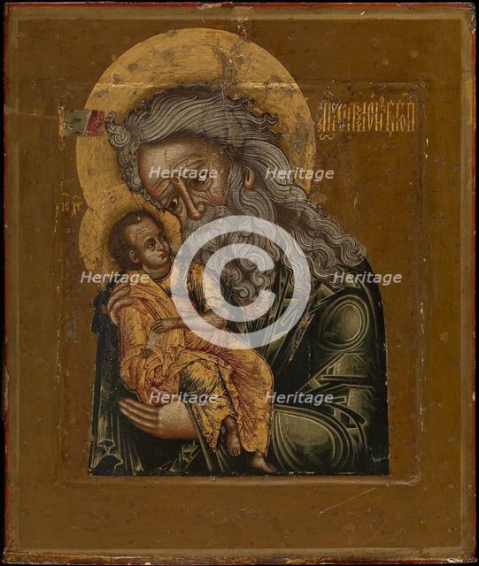 Simeon the God-Receiver, 1800. Artist: Russian icon  
