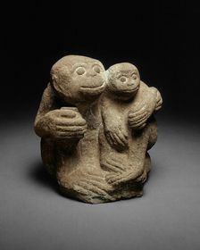Simian Mother and Child, 13th century. Creator: Unknown