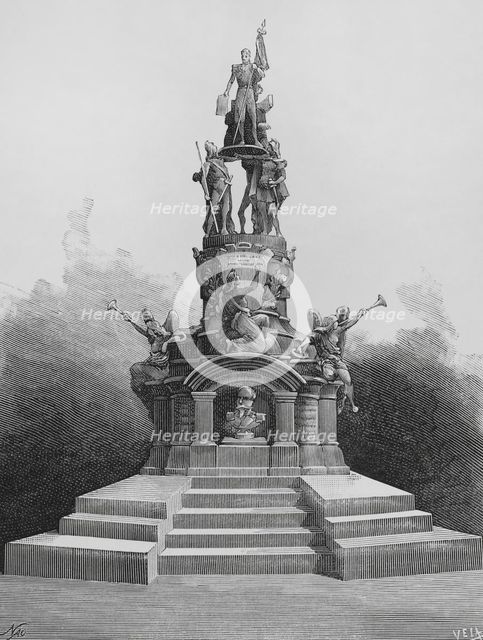 Simón Bolívar, (1783-1830), Venezuelan military and political figure, known as El Libertador, 1883.  Creators: Manuel Nao, Eugenio Vela.