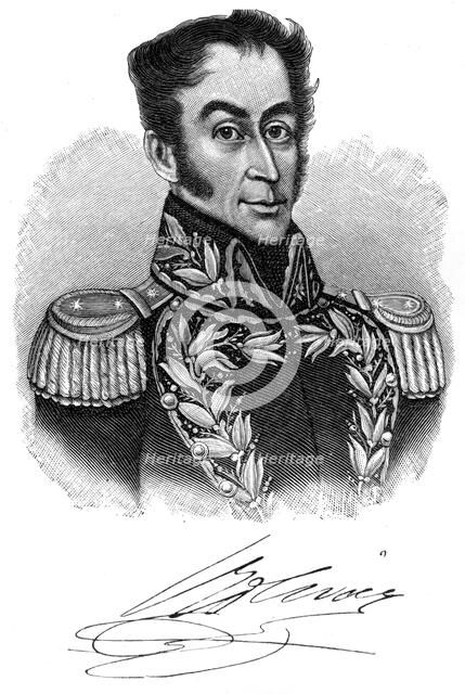 Simon Bolivar, 19th century South American revolutionary leader, (1901). Artist: Unknown