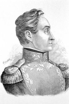 Simon Bolivar The Liberator (1783-1830), military and American independence hero