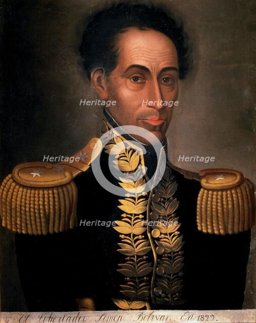 Simon Bolivar 'The Liberator' (1783-1830), soldier and hero of the American Independence, portrai…