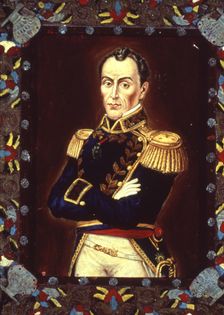 Simon Bolivar El Libertador (1783-1830), soldier and hero of the American Revolution, portrait …
