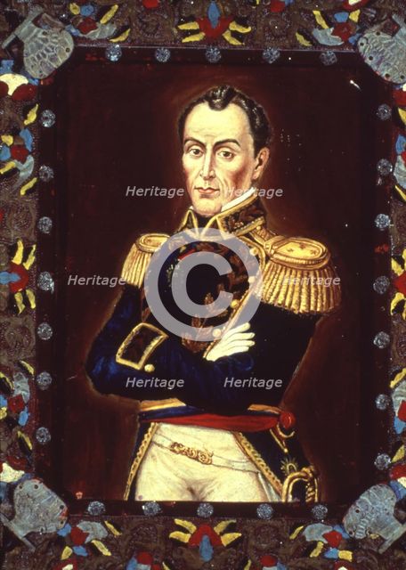 Simon Bolivar 'El Libertador' (1783-1830), soldier and hero of the American Revolution, portrait …