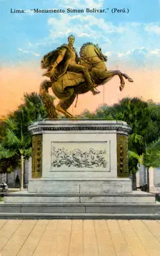 Simon Bolivar monument, Lima, Peru, early 20th century