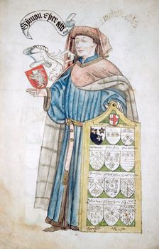 Simon Eyre, Lord Mayor of London 1445-1446, in aldermanic robes, c1450. Artist: Roger Leigh