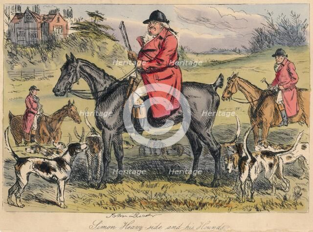 'Simon Heavy - side and his Hounds', 1865. Artists: Hablot Knight Browne, John Leech.