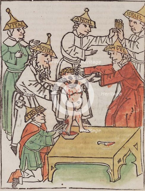 Simon of Trent. From Passio beati Simonis by Johannes Matthias Tuberinus, 1475.