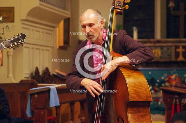 Simon Woolf, Geoff Simkins - Howard Alden Trio, St Andrews Church, Hove, East Sussex, 21 Oct 2022. Creator: Brian O'Connor.