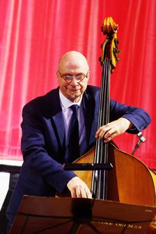 Simon Thorpe, Elaine Delmar Quintet, Battle Jazz Festival, Battle, East Sussex, July 2023. Creator: Brian O'Connor