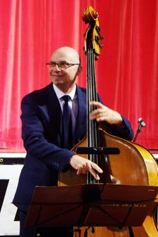 Simon Thorpe, Elaine Delmar Quintet, Battle Jazz Festival, Battle, East Sussex, July 2023. Creator: Brian O'Connor