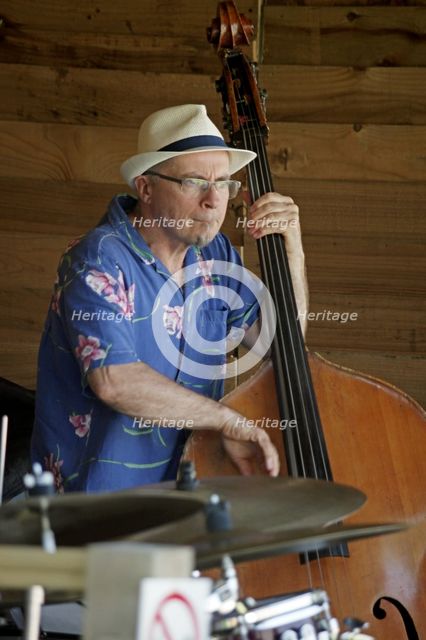 Simon Thorpe, Roger Beaujolais Quartet, Three Horseshoes, Knockholt, Kent, 1st June 2021. Creator: Brian O'Connor.