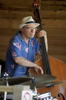 Simon Thorpe, Roger Beaujolais Quartet, Three Horseshoes, Knockholt, Kent, 1st June 2021. Creator: Brian O'Connor