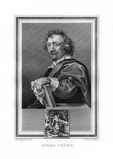 Simon Vouet, French Baroque era painter, (1825).Artist: John Corner