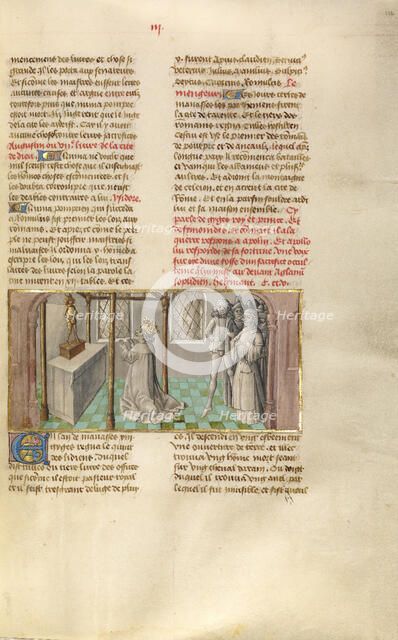 Simonides Consulting the Oracle of Apollo; Miroir Historial, about 1475. Creator: Unknown.