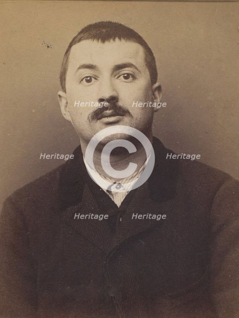 Simonin. Joseph. 26 ans, né à Saint-Maurice (Seine). Gainier. Anarchiste. 6/3/94. , 1894. Creator: Alphonse Bertillon.