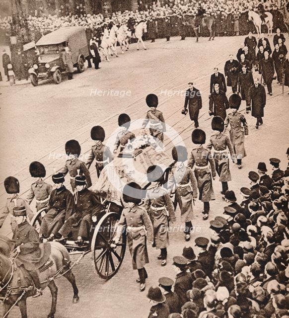 'Simple Majesty: King George's coffin, covered by the Royal Standard', 1936. Artist: Unknown.